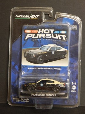 2008 Dodge Charger Florida Highway Patrol Greenlight Hot Pursuit 1/64 MIP 2010