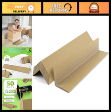 50 Pack Cardboard Edge Protectors 2x2x12 inch for Shipping Moving, Regular-Dut