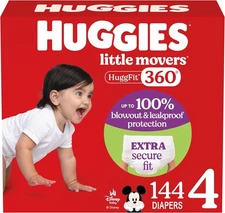 Huggies Little Movers HuggFit 360°, Size 4, *144 Count* READ DESCRIPTION
