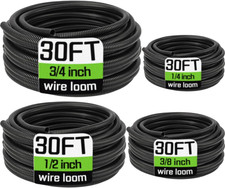 Wire Loom 1/4", 3/8", 1/2", 3/4 Inch X 30 FT, Split Wire Loom Tubing Wire Condui