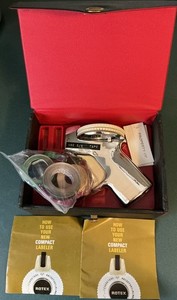 Vintage 1950s–60s Avery Rotex Compact 3/8” Manual Label Maker Case Manual Tape