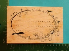 Inkadinkado JOURNAL LINES FLOURISH BIRDS BUTTERFLY Rubber Stamp