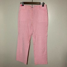 Lilly Pulitzer vintage pink seersucker cropped womens pants Sz 2 coastal preppy