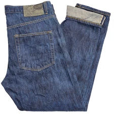 Naked & Famous Mens Japanese Kasuri Selvedge Easy Guy Denim Jeans Size 36 Blue