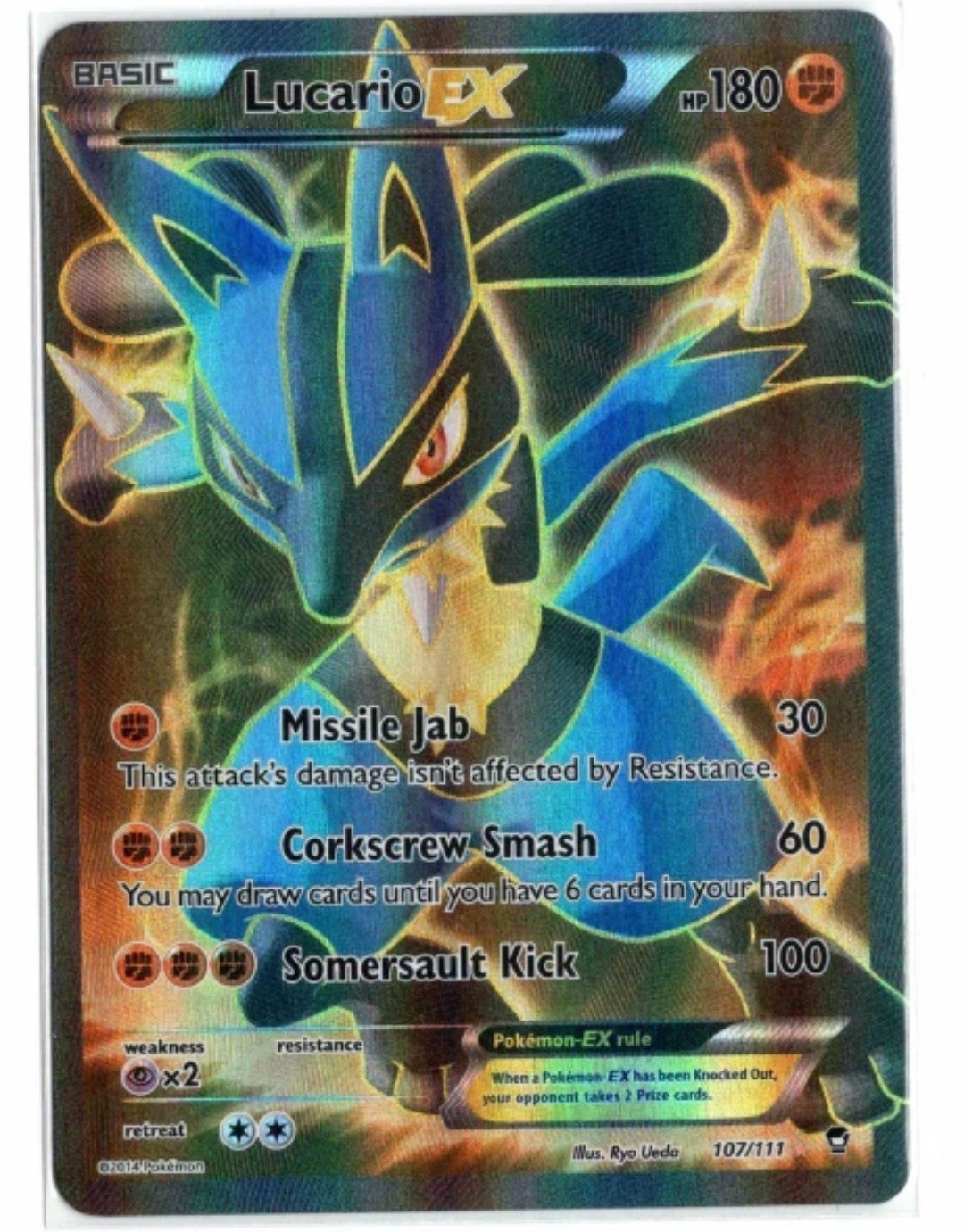 Pokemon Lucario EX (107 Full Art) - XY - Furious Fists - NM