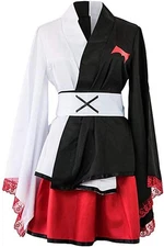 Danganronpa Monokuma Kimono Haori Cover Up Cosplay Costume Dress Anime Size M