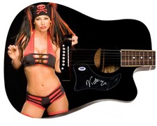 WWE Victoria Signed 1/1 Custom Graphics Photo WWF Guitar PSA