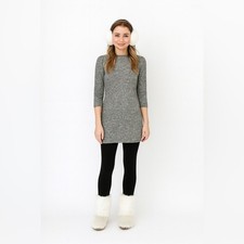 Leith Hacci Knit Sweater Dress Gray Heather Mini Dress Size M NWOT
