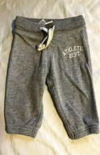 Carter's Gray Fleece Jogger Pants 3-6M Cotton Drawstring Elastic Waist Rib Cuff