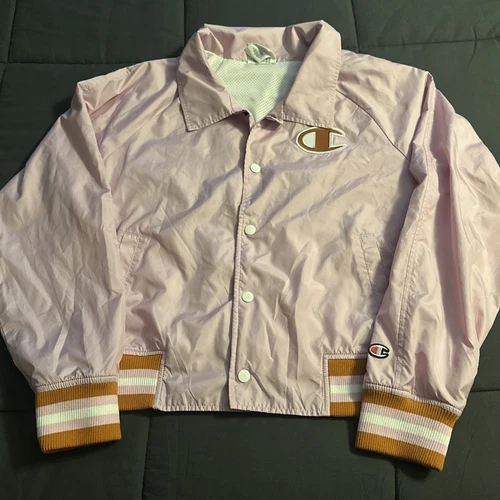 Giacca Bomber Champion Donna Raso Spellout Coach Varsity Retrò Medium Rosa