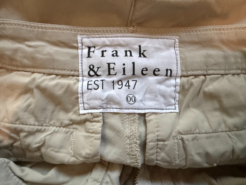 FRANK & EILEEN Wicklow Pants - Italian Cotton Chino In Khaki - Size 00 - NTSF