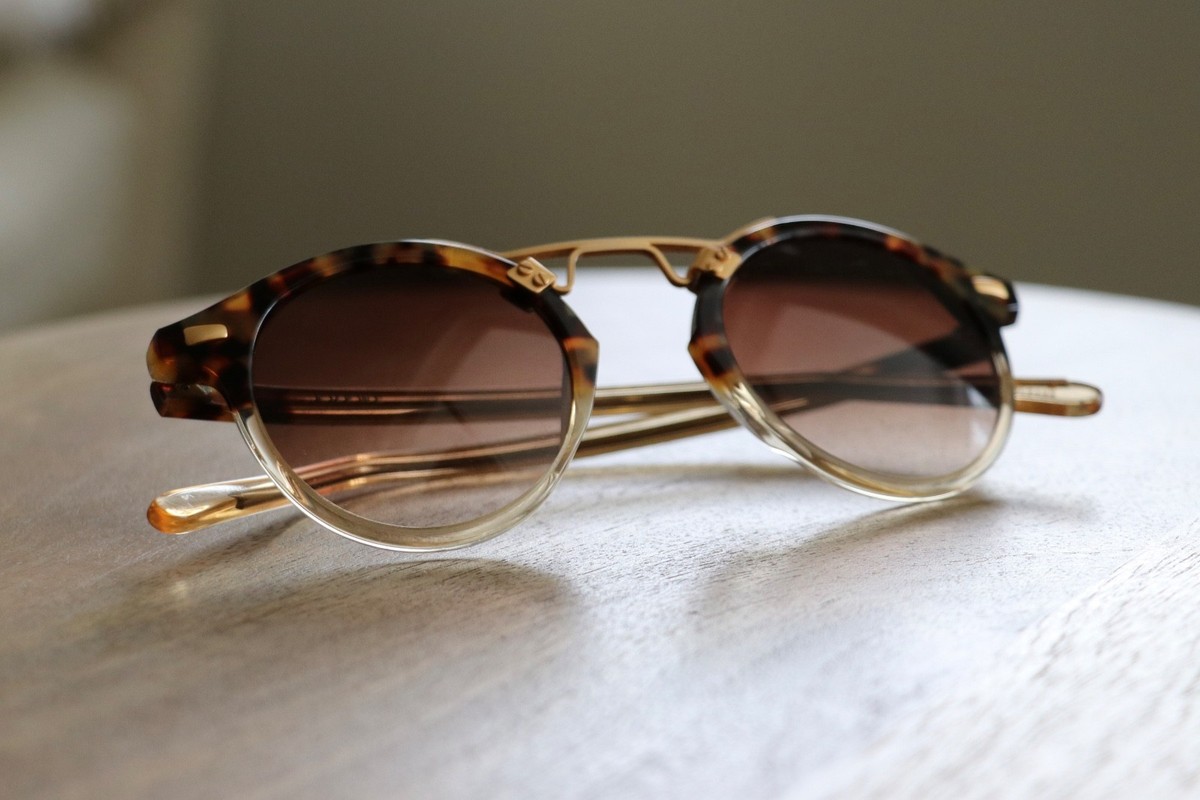 Krewe St Louis 46 23 Round Sunglasses Tortoise Gold Bridge  display picture 2