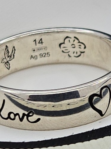 Gucci Ring , Sureco Blind Love , 5mm Sterling Silver, Size 6.75 , New - 第 4/6 張圖片