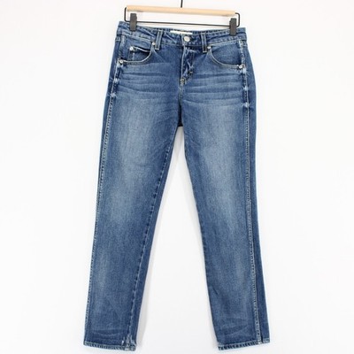AMO Kate Jeans Womens 26 Blue Straight Leg Girl Crush Ankle Distressed