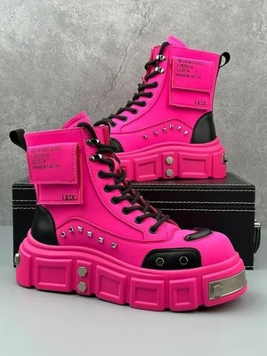 Thick-soled Men Shoes Ruffian Handsome Fried Street Niche Trend Locomotive Boots