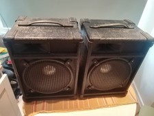 Pair Of 12" Speakers With Tweeter. With Handle And Hi Hat For Pole Mounting