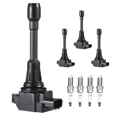 4PCS UF549 Ignition Coil & Iridium Spark Plug for Nissan Altima Sentra Cube L4