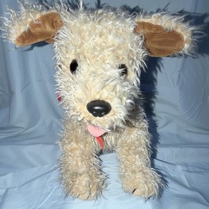 Ty Classic Beanbag Plush Dog Brown & Tan Terrier with Red Ribbon, 1997