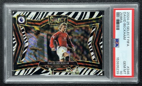 DAVID BECKHAM PSA 10 2024-25 PANINI SELECT P/L #246 FIELD LEVEL ZEBRA PRIZM 5239