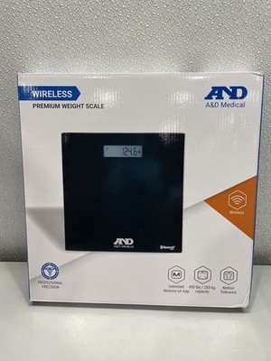 A&D Medical Premium Wireless Weight Scale, Black UC-352BLE