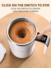 PANCERKA Auto Stirring Cup, Automatic Magnetic Self Stirring Coffee Cup With Tem