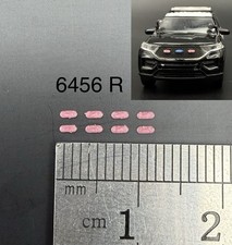 8 Pack 164 Scale Red Grille Light Pod License Plate Police 6456r