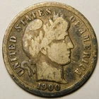 1900 P Barber Dime 90% Silver G-VG  "Actual Coin Pictured - Not Cleaned"