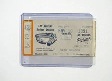 Los Angeles Dodgers vs Philadelphia Phillies ticket stub 5/ 10/91. Eddie Murray