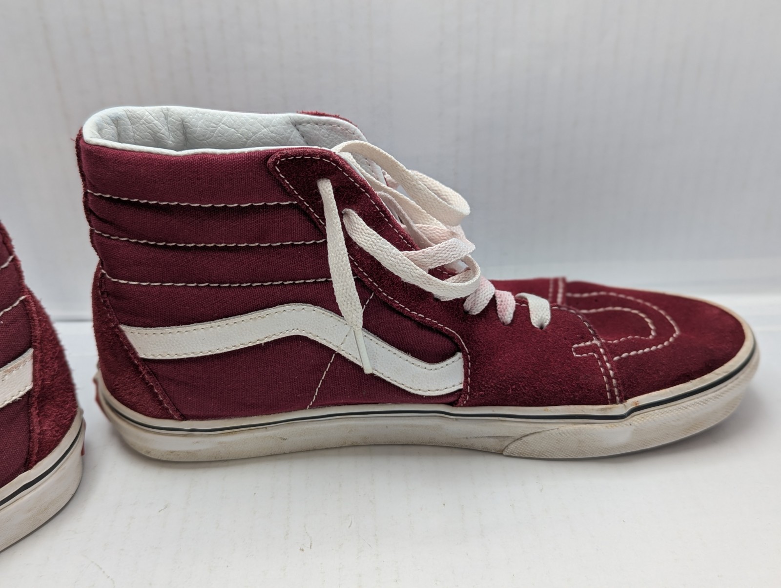 SAOLA Scarpe da skateboard alte Vans Off The Wall rosse in tela scamosciata M US 8 W US 9 5