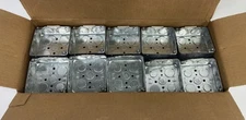 Lot of (50) Steel City 52151-3/4 Drawn Style Outlet Boxes 4x4x1-1/2" 