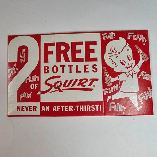 VTG Original Squirt Soda Two Bottle Cardboard Carton Carrier 1959 Lot of 13 - Picture 4 of 8