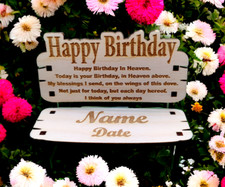 Happy Birthday in heaven bench gift grave marker In loving memory memorial 