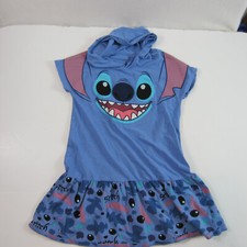 Disney Parks Girl's Stitch Hooded Dress Girl L blue