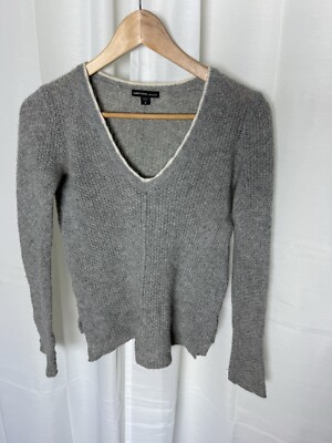 James Perse Charcoal Gray Cashmere V-neck Casual Sweater Size 0 (XS)