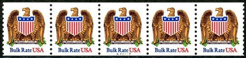Eagle & Shield Bulk Rate USA W/A Gold Wings MNH PNC5 Plate A77777 Scott's 2602 - Picture 2 of 2