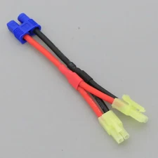 Parallel Wire EC3 1 Female to 2 Female Mini Tamiya 14AWG 5+5CM Y Cable Hobby Toy