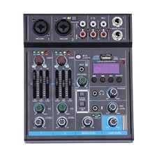 4 Kanal bluetooth Mixer USB Live Studio Audio Mischpult DJ Konsole Soundboard DE