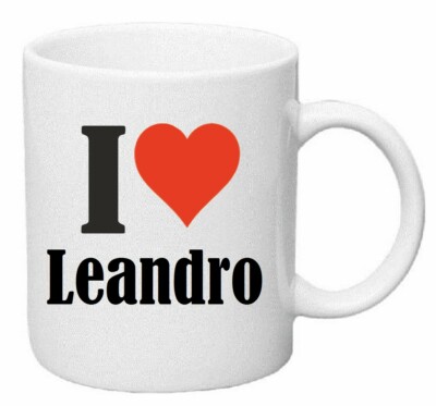 Kaffeetasse I Love Leandro Keramik Höhe 9,5cm in Weiß