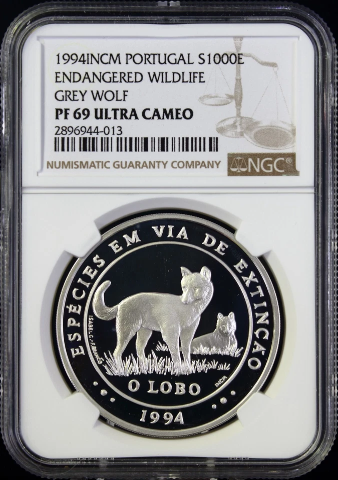 1994INCM Portugal S1000E Iberian Wolf NGC PF 69 UC - Image 3 of 4