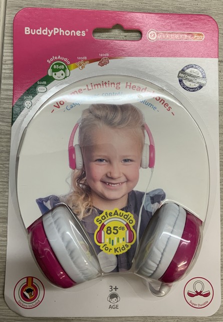 BuddyPhones Connect Kids Wired Headphones With Safeaudio and Stickers -  Pink C4 for sale online | eBay