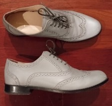 COLE HAAN Women's GRAY Silver Gremarcy Shiny Shimmering OXFORD Wingtip SIZE: 8M
