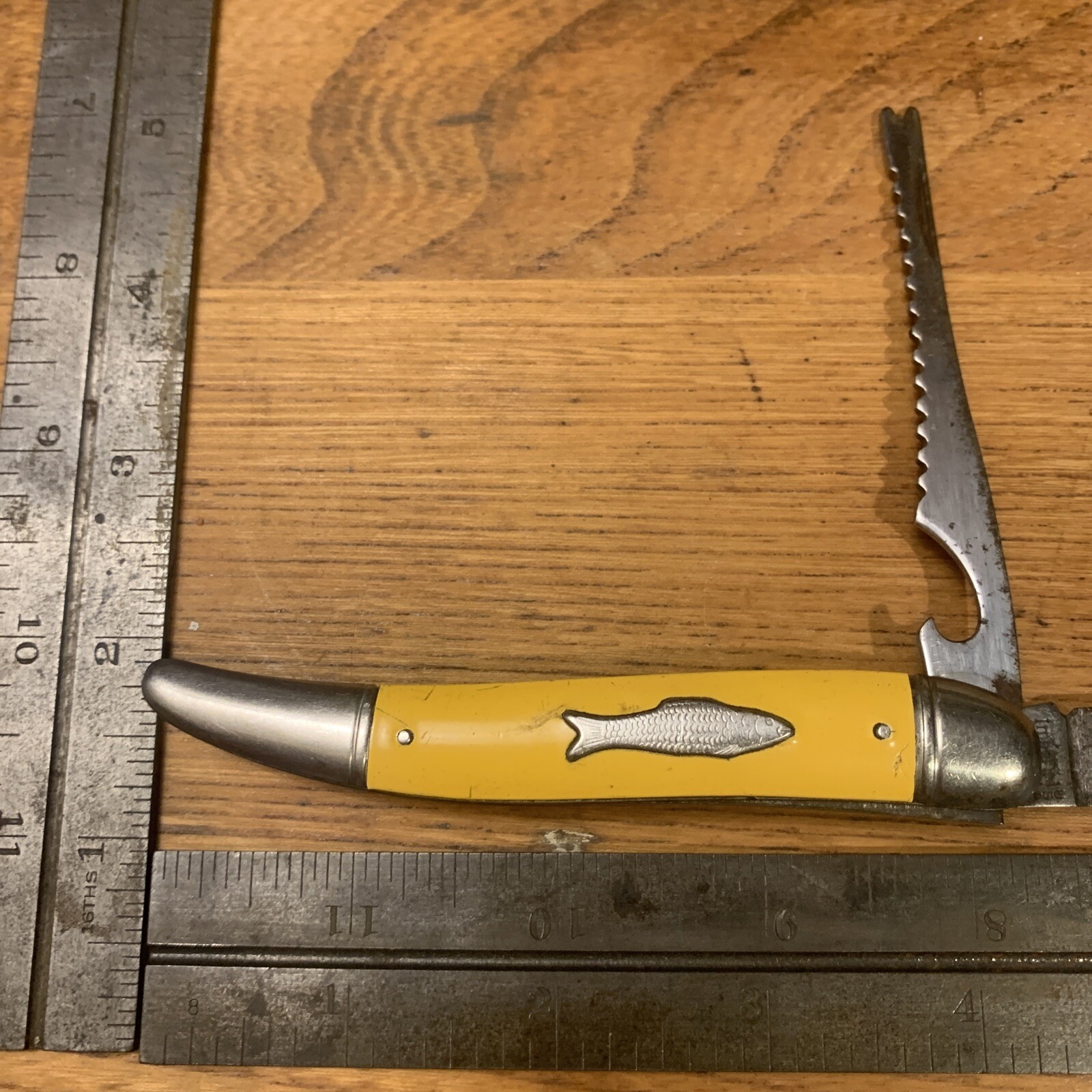 Vintage Imperial USA Fish Knife Pocket Knife Scaler Yellow eBay