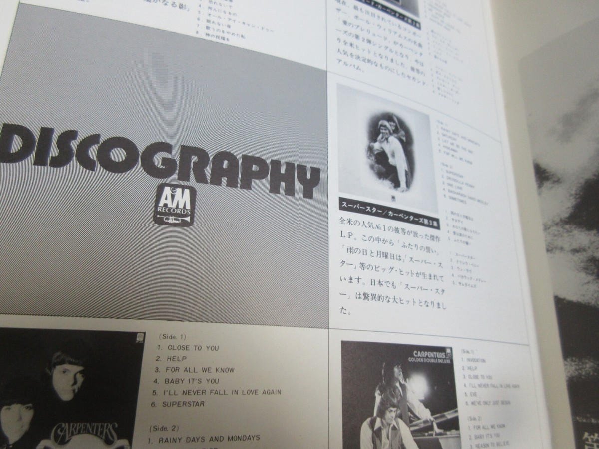 Carpenters 1972 Japan Tour Book Concert Program w Flyer Ricard