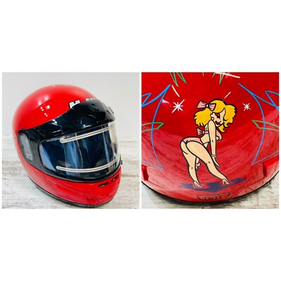 Custom Painted Pin UP  Blonde Beauty Bending Over  HJC Helmet Size Large