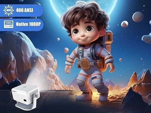 Netflix Licensed] Alwtniet L018 NTV Smart Projector, 1080P Native 400 ANSI Auto - Image 3 of 4