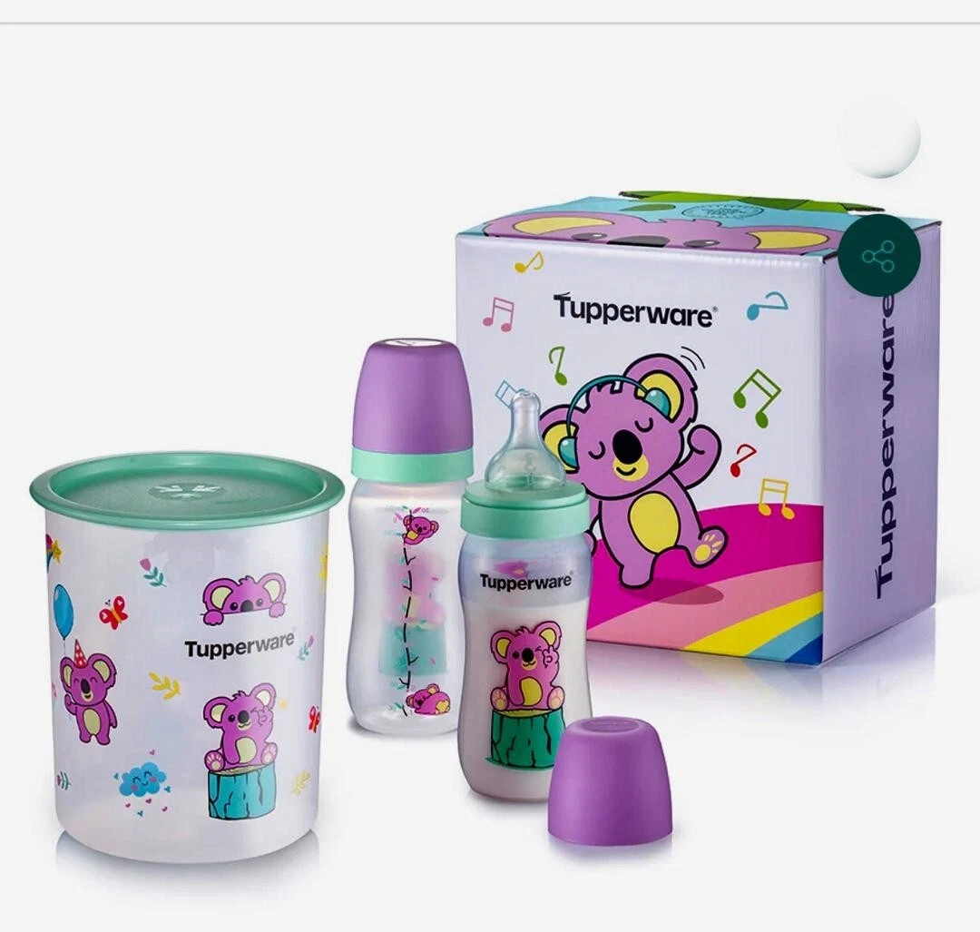 Tupperware Set -2 Baby Bottles 270ml and 1 Touch Canister 2L , Great Gift
