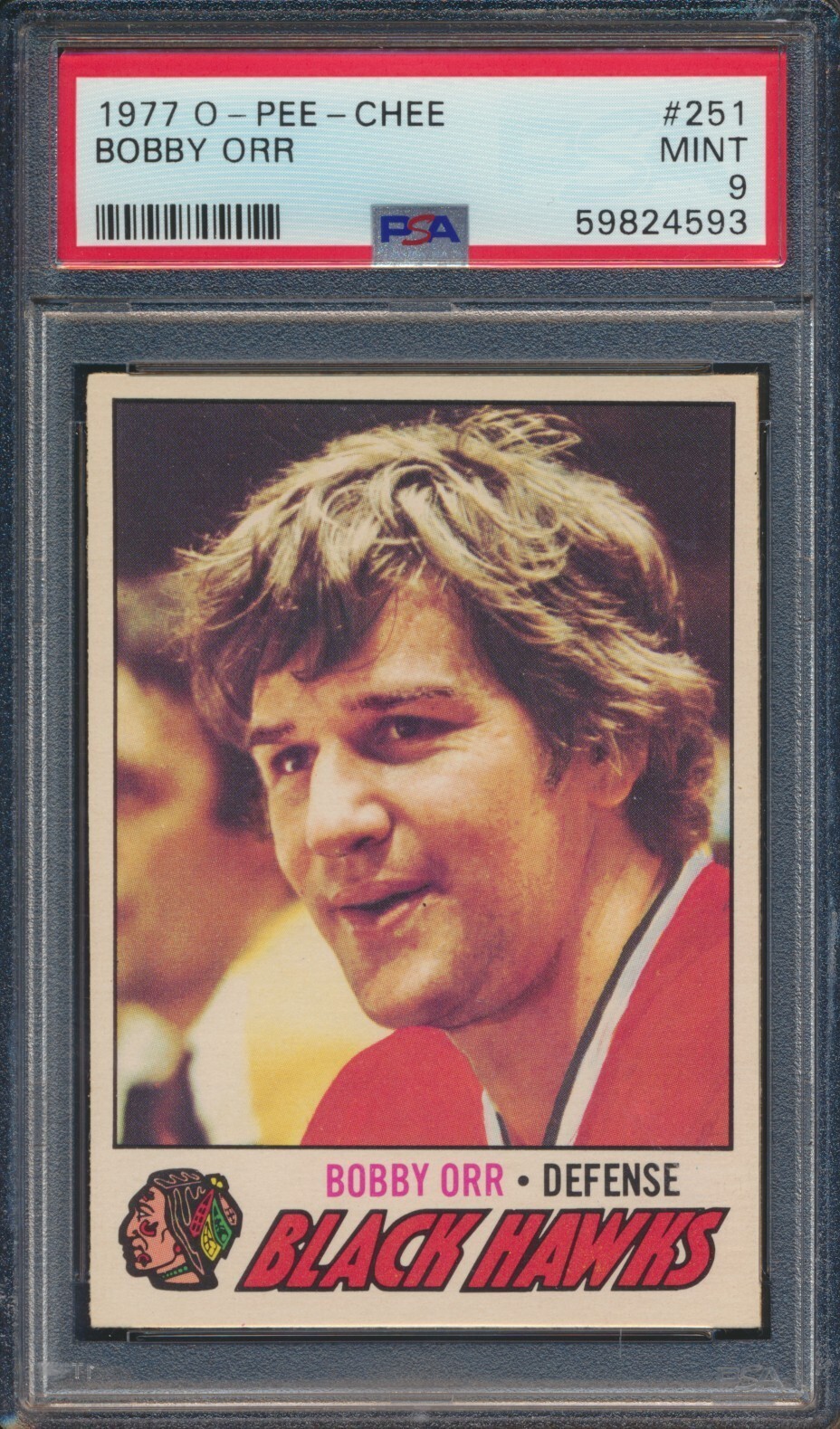 1977 O-PEE-CHEE HOCKEY #251 BOBBY ORR PSA 9 MINT HOF OPC