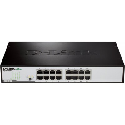 D-Link DGS-1016D/E Desktop Switch Schwarz 16x RJ-45 TP 1 GBit/s MDI/MDIX Uplink
