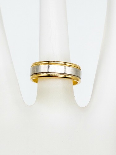 Designer 1800 $ 18k Gelbgold Platin 6 mm Ehering Ring Größe 6