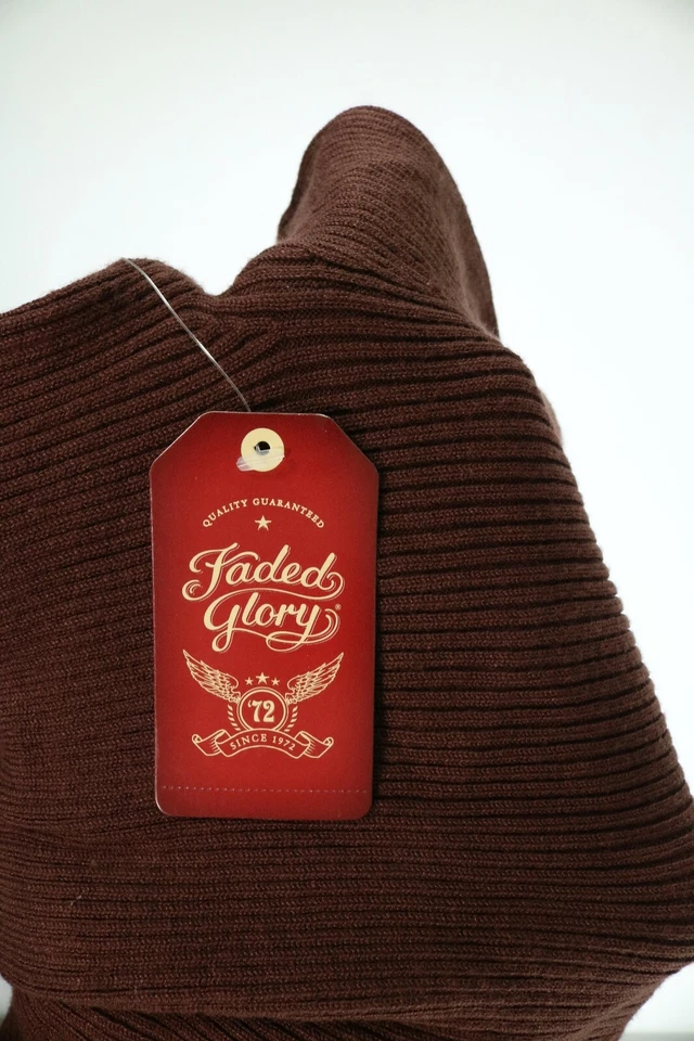 Camisa acanalada eléctrica cuello alto manga larga marrón gloria descolorida para niñas pequeña ¡NUEVA! Foto 4 de 4